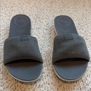 FitFlop‎ Gray Glitter Slide Sandals Women’s Size 8
